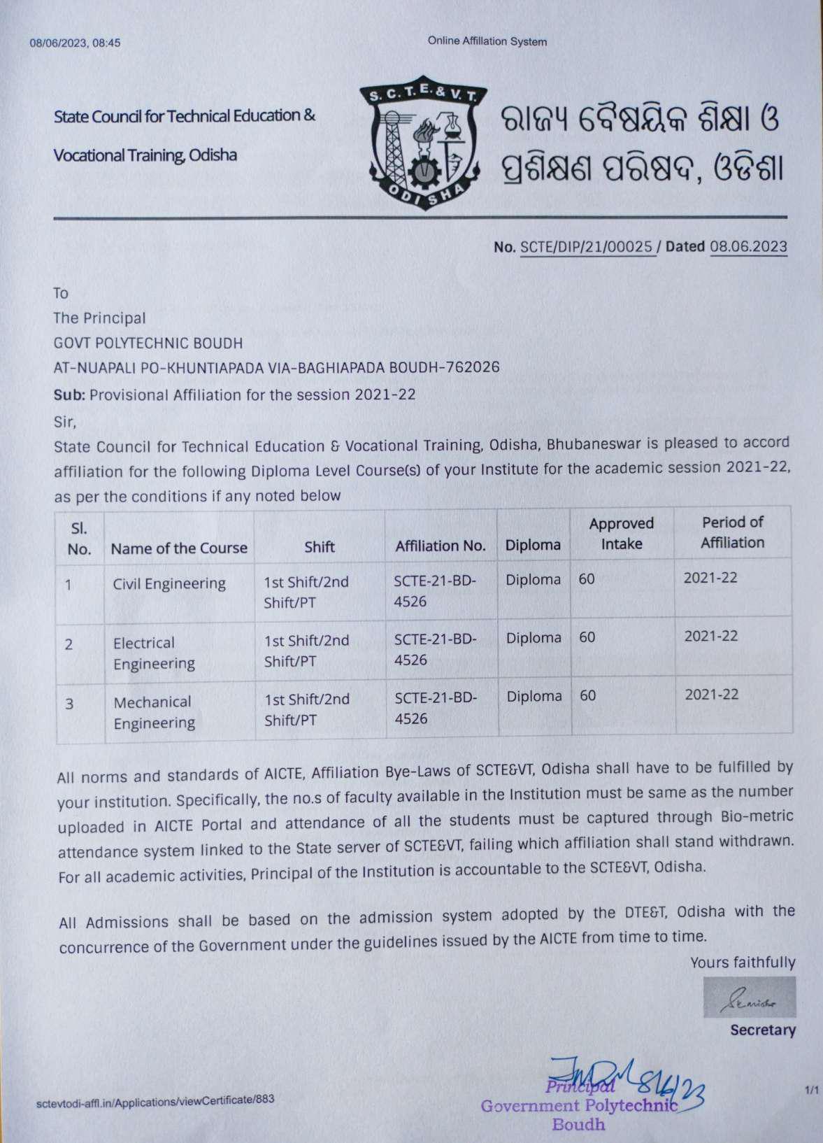 SCTE&VT AFFLIATION 2021-22